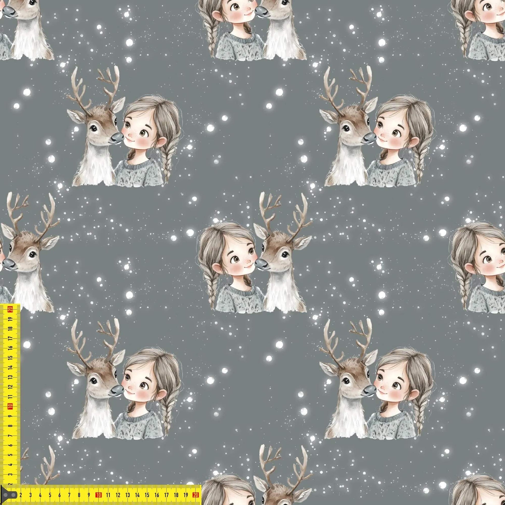 „French Terry Meterware mit Rentier – perfekt für Pullover & Pumphosen“