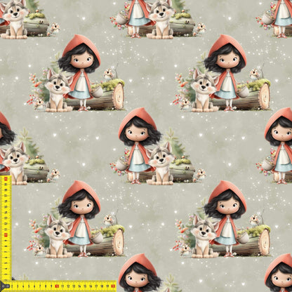 „French Terry Meterware mit Rotkäppchen – perfekt für Pullover & Pumphosen“