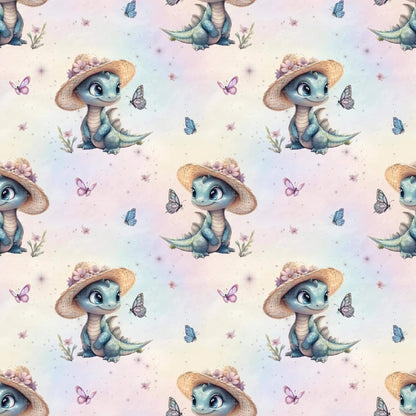 „French Terry Meterware mit Dino-Design – perfekt für Pullover & Pumphosen“