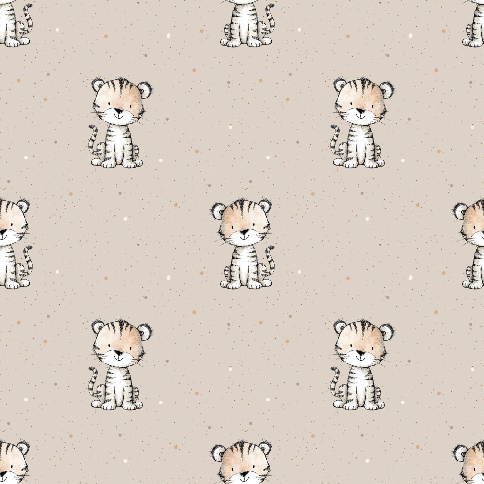 „French Terry Meterware mit Tiger – perfekt für Pullover & Pumphosen“