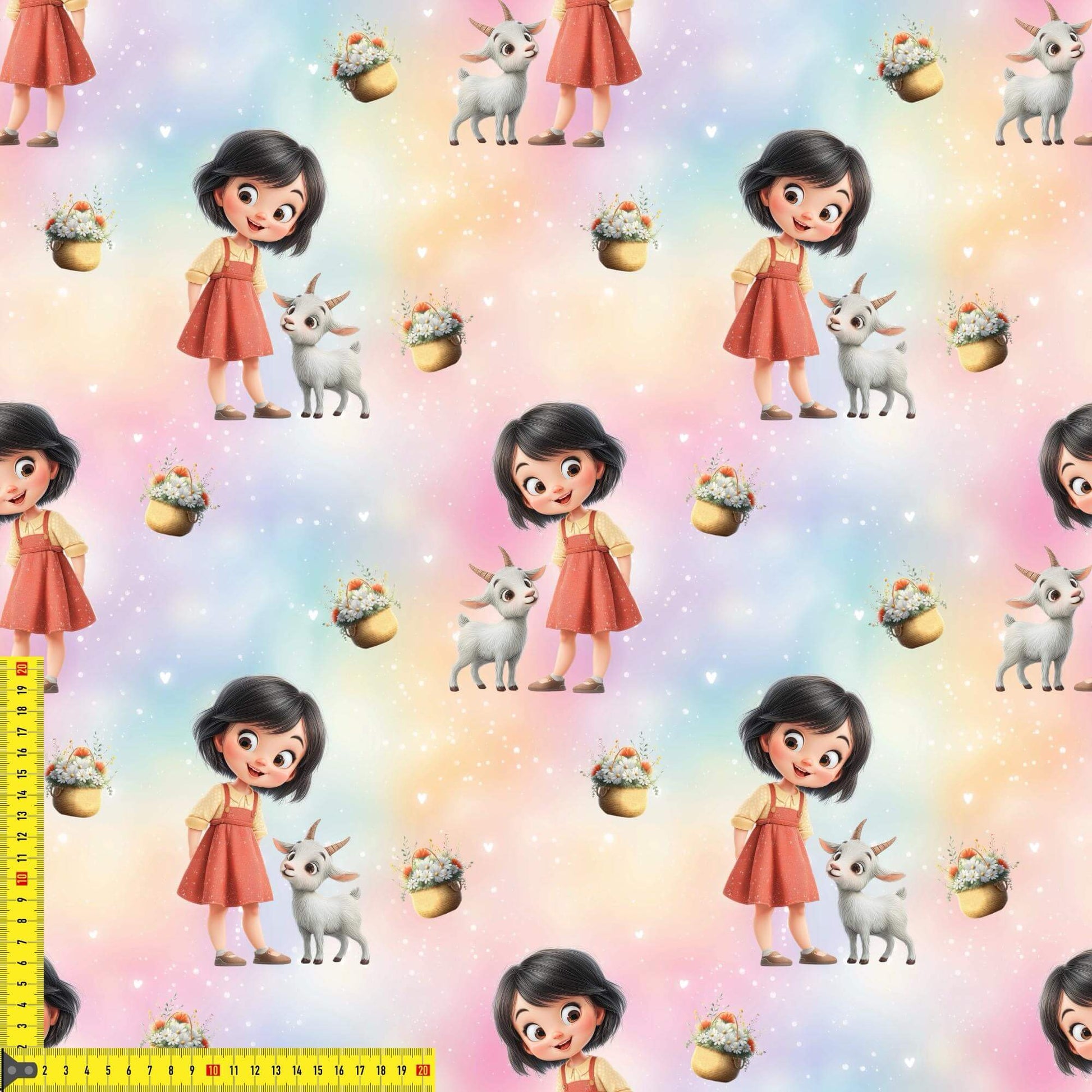 „French Terry Meterware mit Almfigur – perfekt für Pullover & Pumphosen“