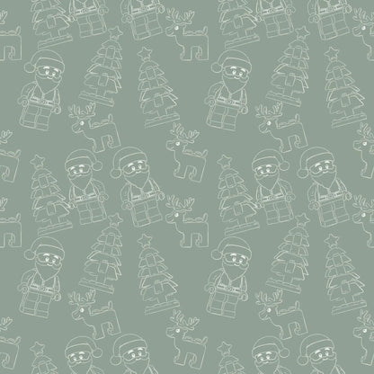 „French Terry Meterware mit Baustein Weihnachten – perfekt fuer Pullover & Pumphosen“