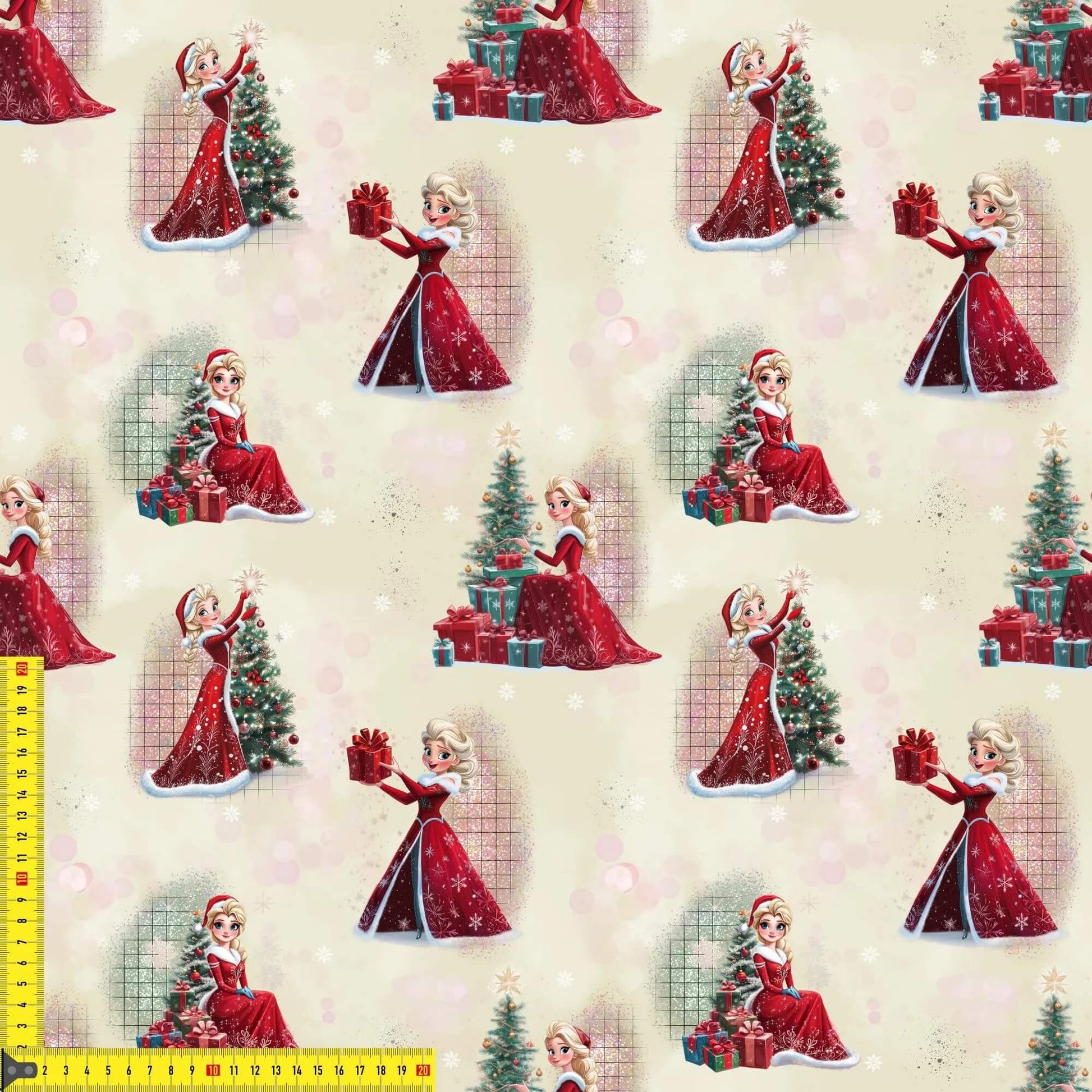 „French Terry Meterware mit Weihnachtsmaedchen – perfekt fuer Pullover & Pumphosen“