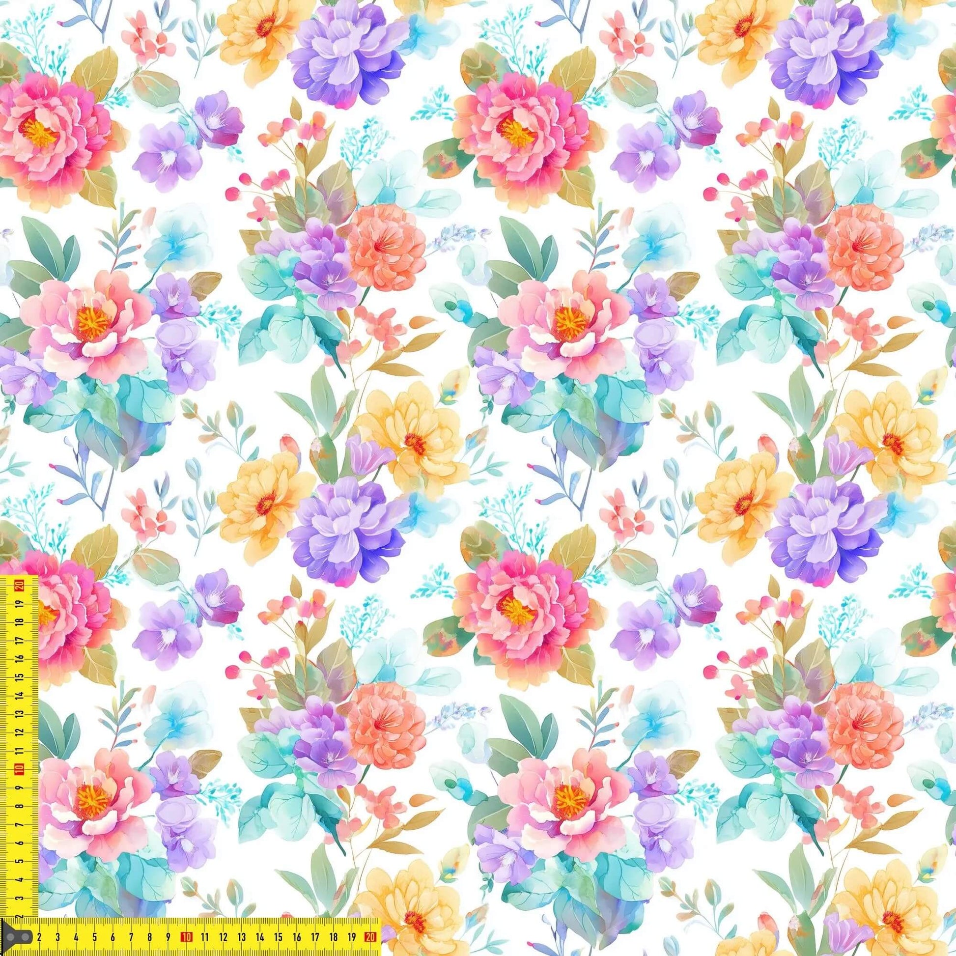 „French Terry Meterware mit Blütendesign – perfekt für Pullover & Pumphosen“