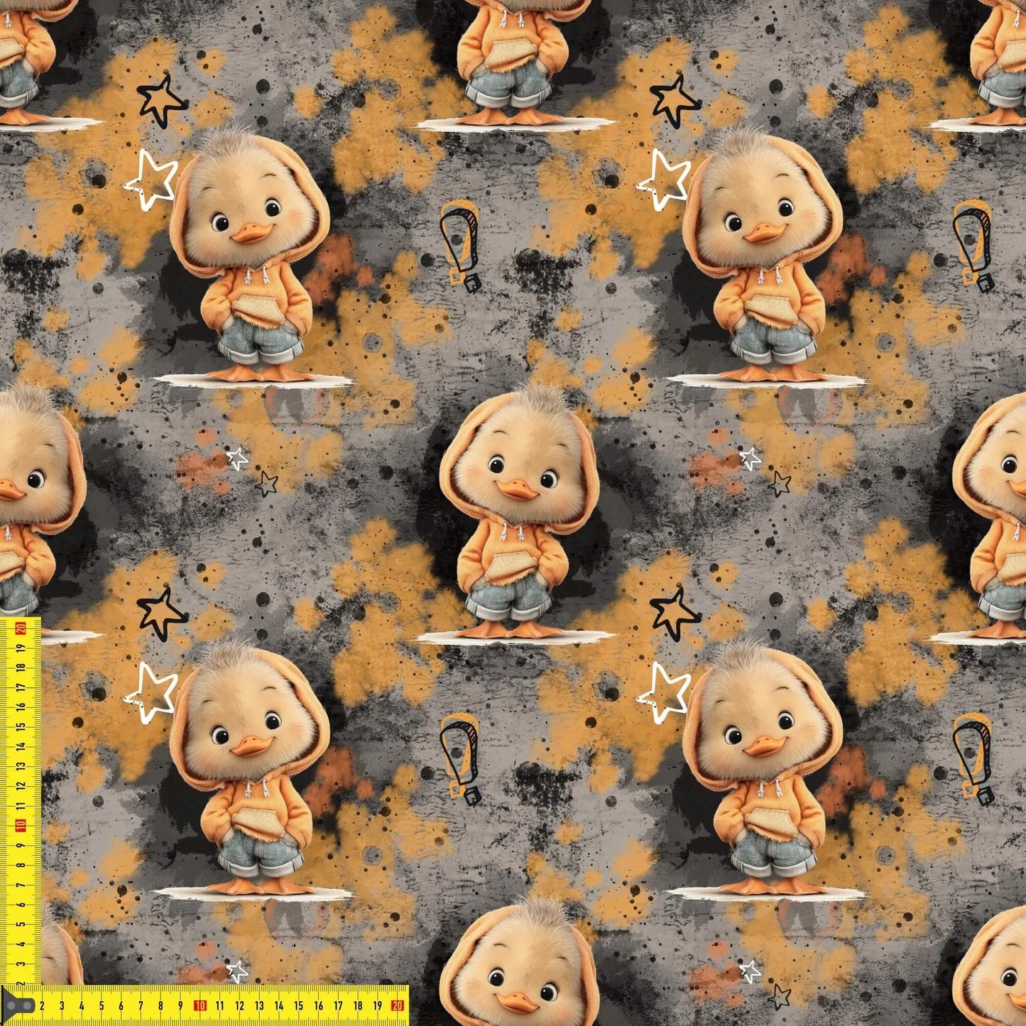 „French Terry Meterware mit cooler Ente – perfekt fuer Pullover & Pumphosen“