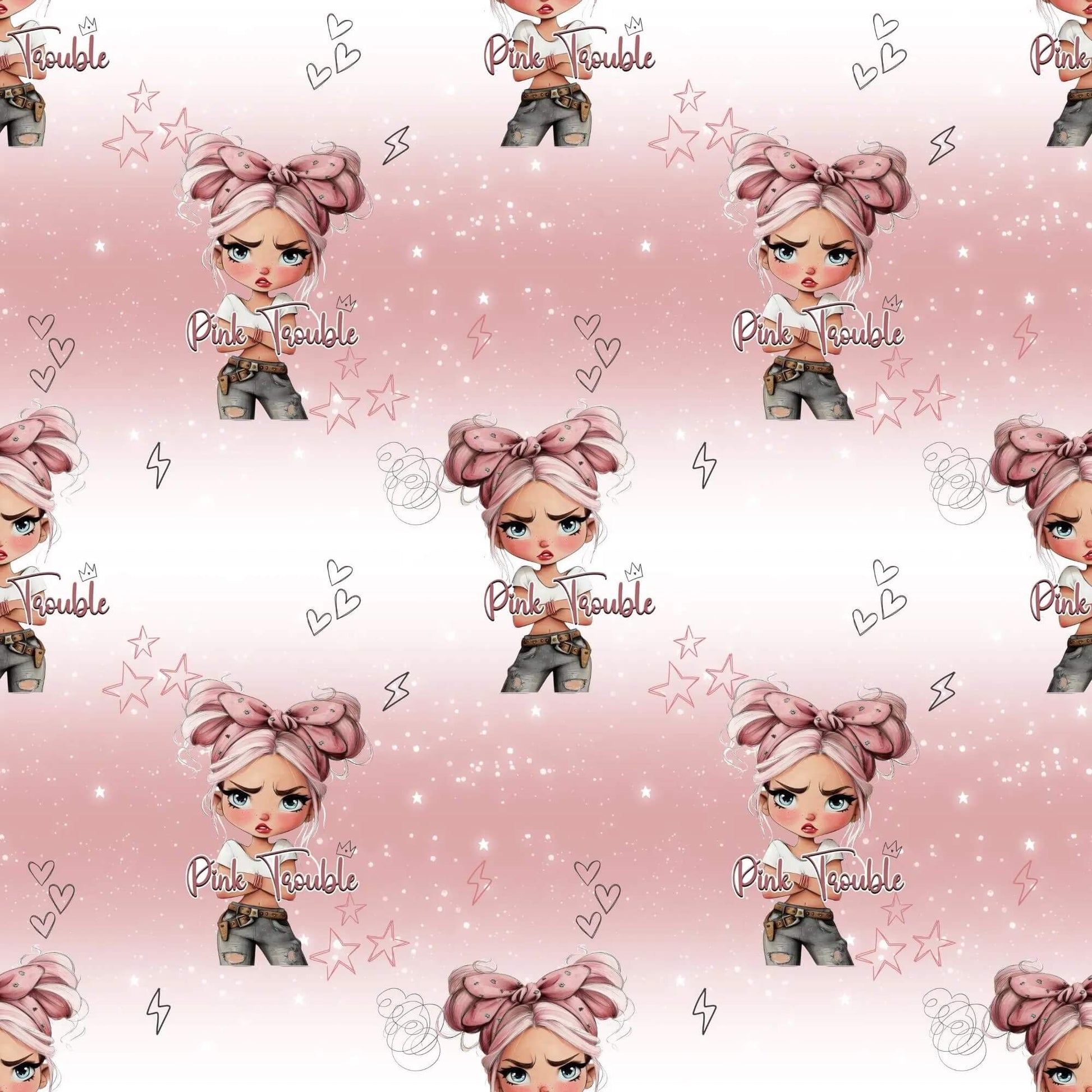 „French Terry Meterware mit Statementfigur – perfekt für Pullover & Pumphosen“