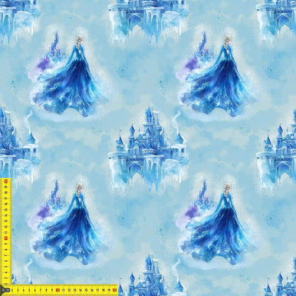 „French Terry Meterware mit Schneemaedchen – perfekt fuer Pullover & Pumphosen“