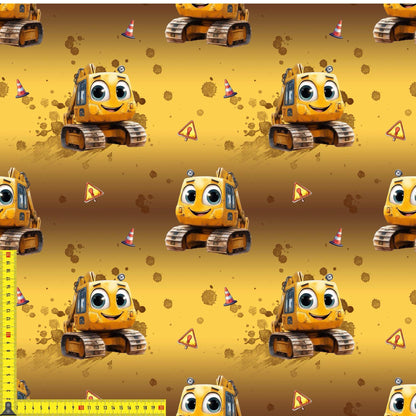 „French Terry Meterware mit Fahrzeugdesign – perfekt für Pullover & Pumphosen“