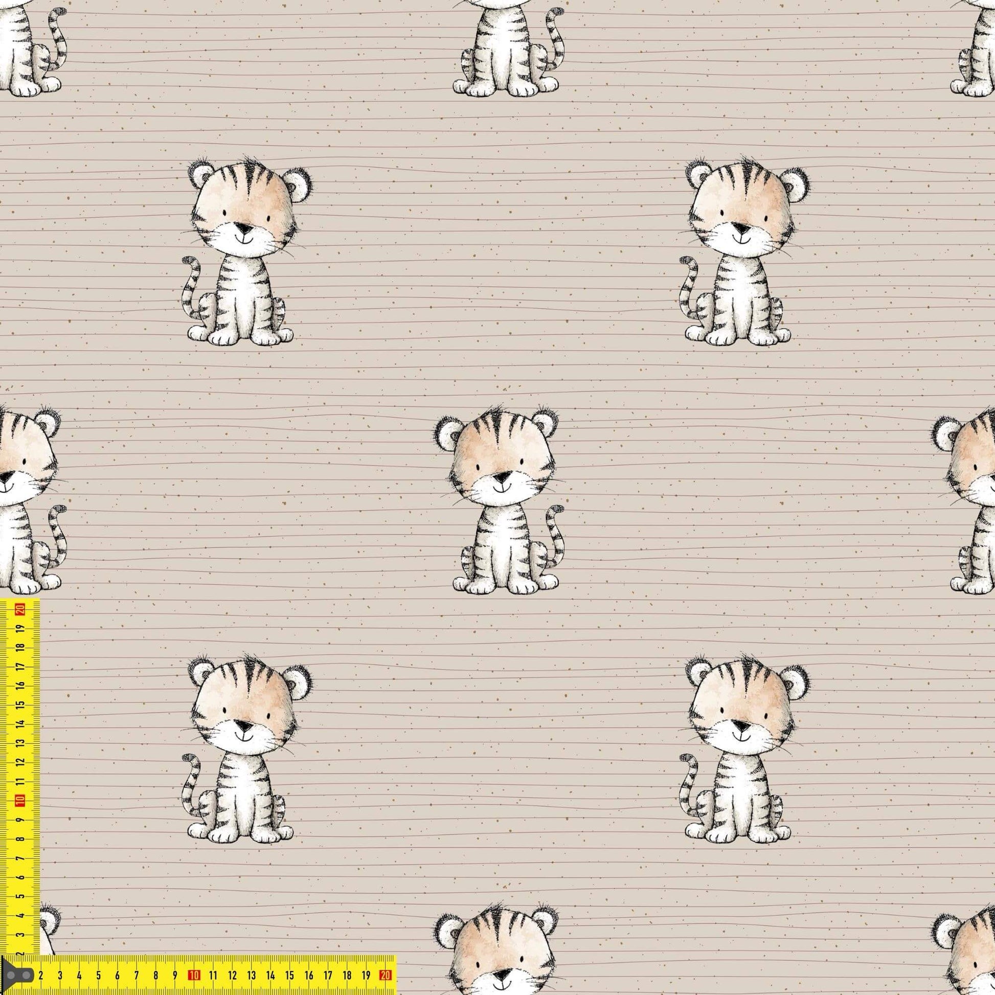 „French Terry Meterware mit Tiger – perfekt für Pullover & Pumphosen“