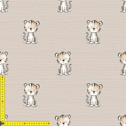 „French Terry Meterware mit Tiger – perfekt für Pullover & Pumphosen“