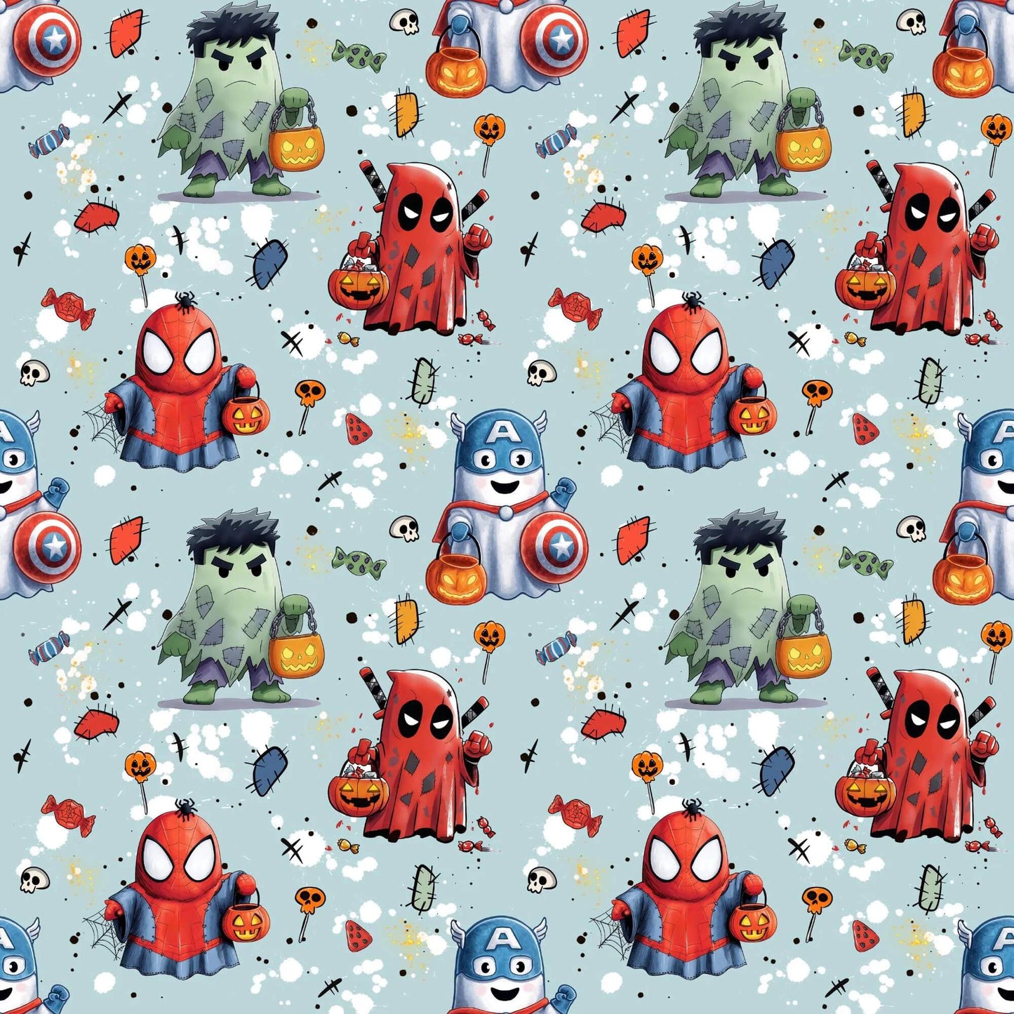 „French Terry Meterware mit Gruselspaß – perfekt für Pullover & Pumphosen“