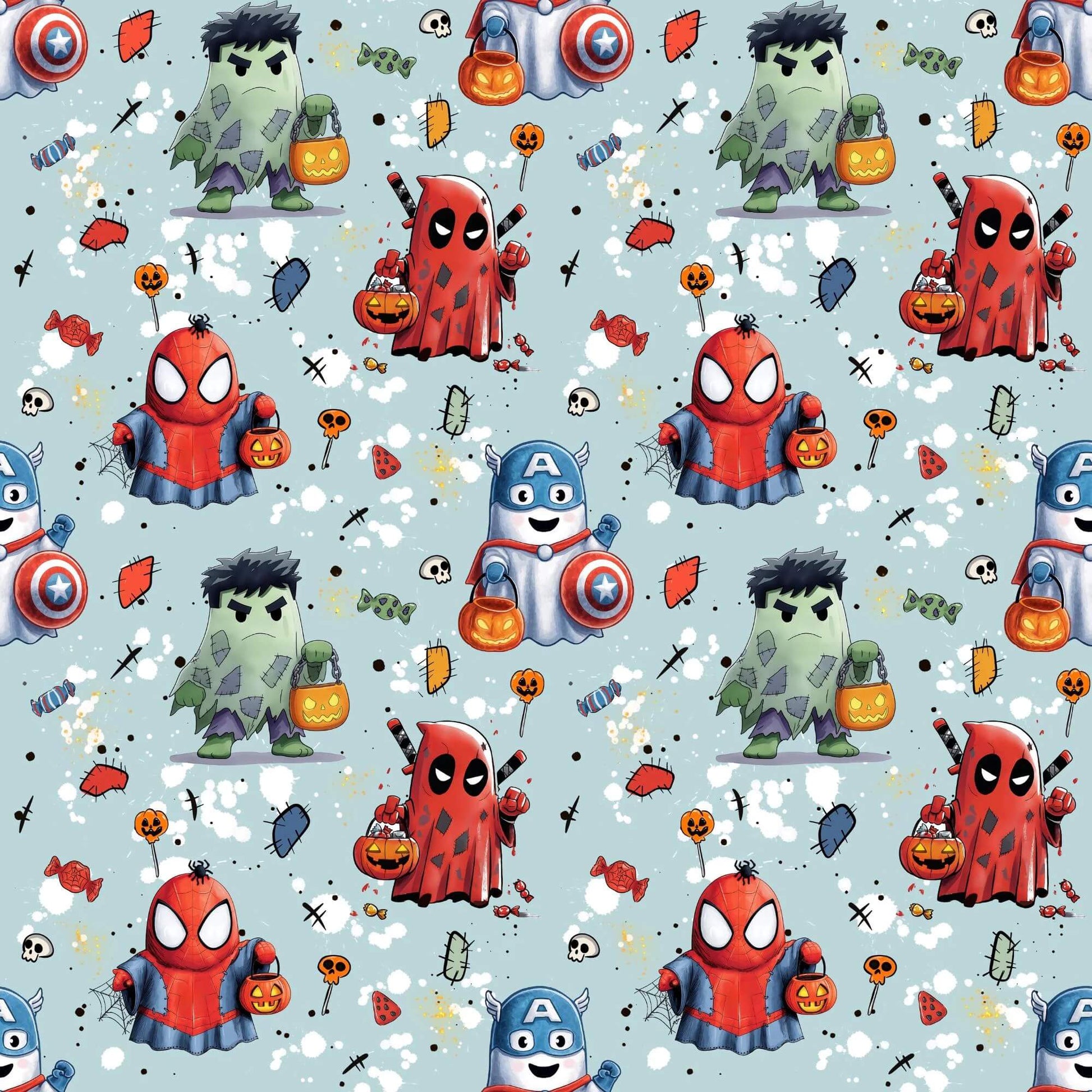 „French Terry Meterware mit Gruselspaß – perfekt für Pullover & Pumphosen“