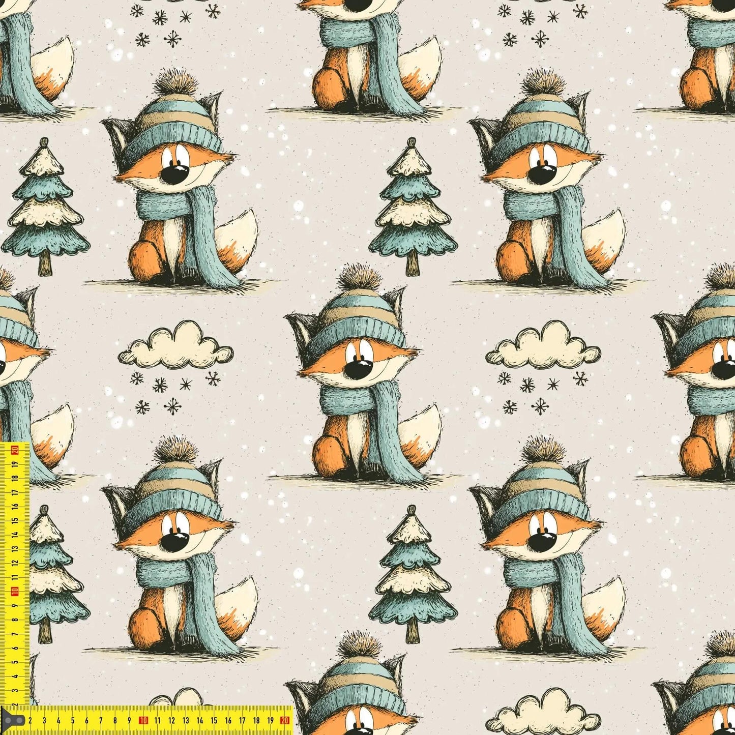 „French Terry Meterware mit Winterfuchs – perfekt fuer Pullover & Pumphosen“