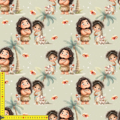 „French Terry Meterware mit Inseldesign – perfekt für Pullover & Pumphosen“