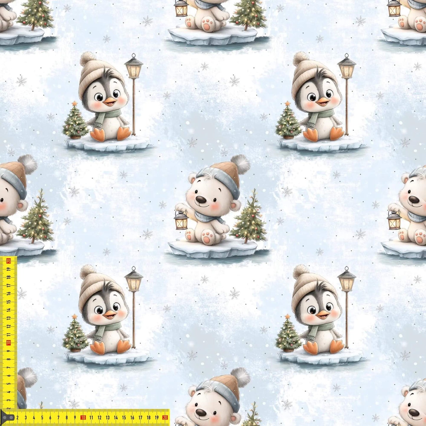 „French Terry Meterware mit Winterfreunden – perfekt fuer Pullover & Pumphosen“