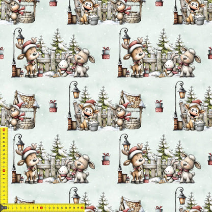 „French Terry Meterware mit Waldtieren – perfekt fuer Pullover & Pumphosen“