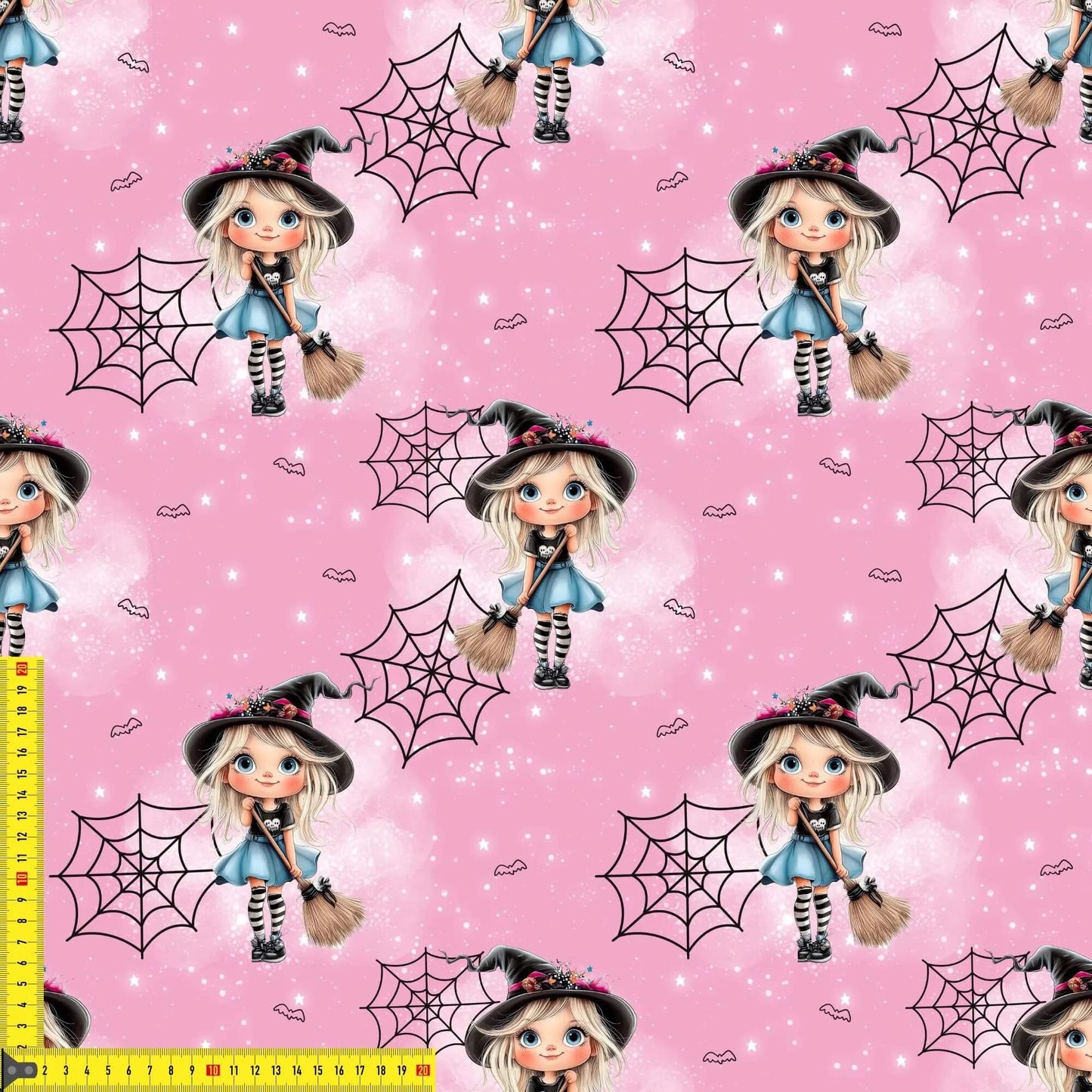 „French Terry Meterware mit Hexe und Glitzer – perfekt fuer Pullover & Pumphosen“