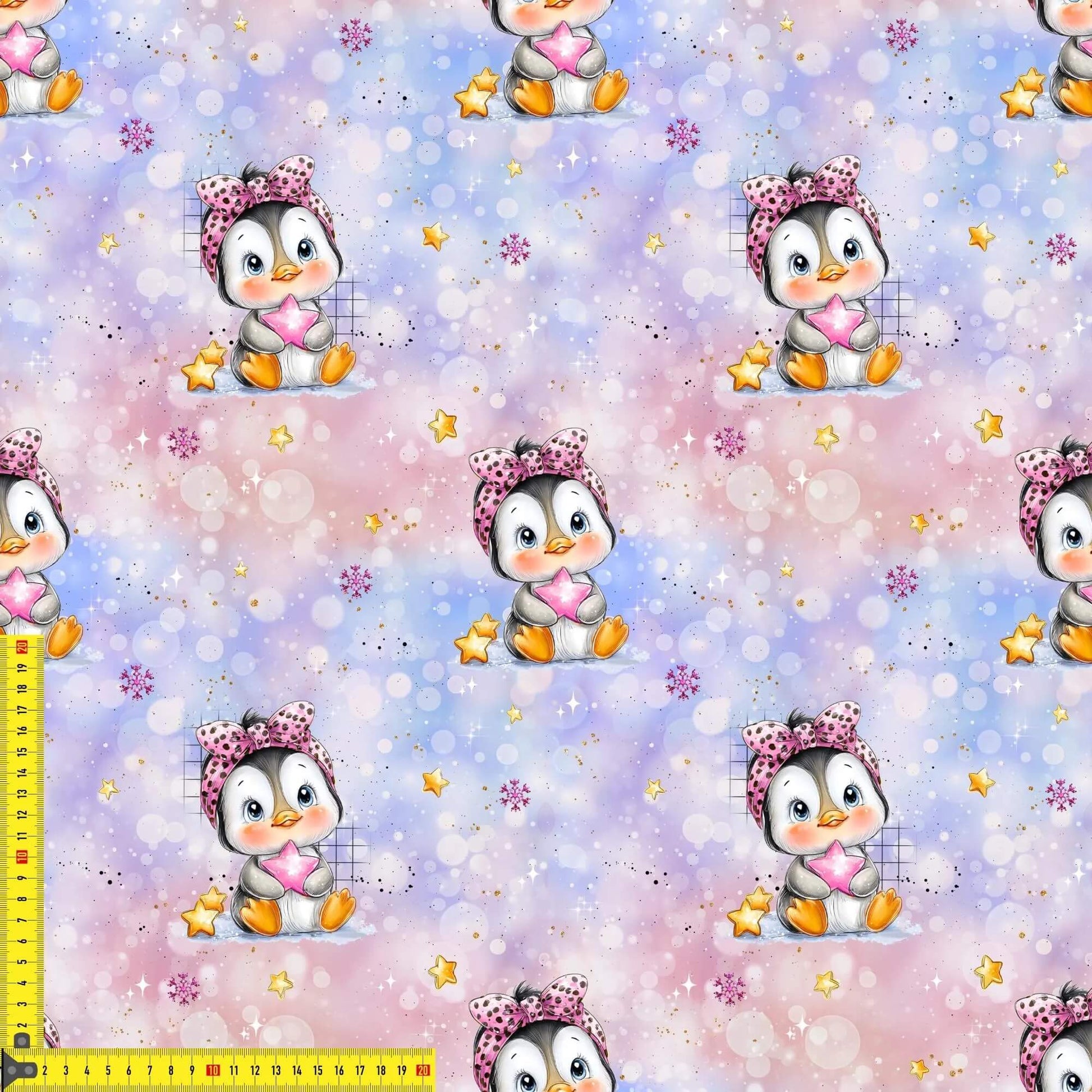 „French Terry Meterware mit Winter Pinguin – perfekt fuer Pullover & Pumphosen“