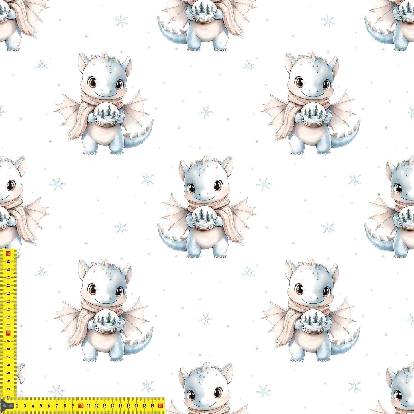 „French Terry Meterware mit Winterdrache – perfekt fuer Pullover & Pumphosen“