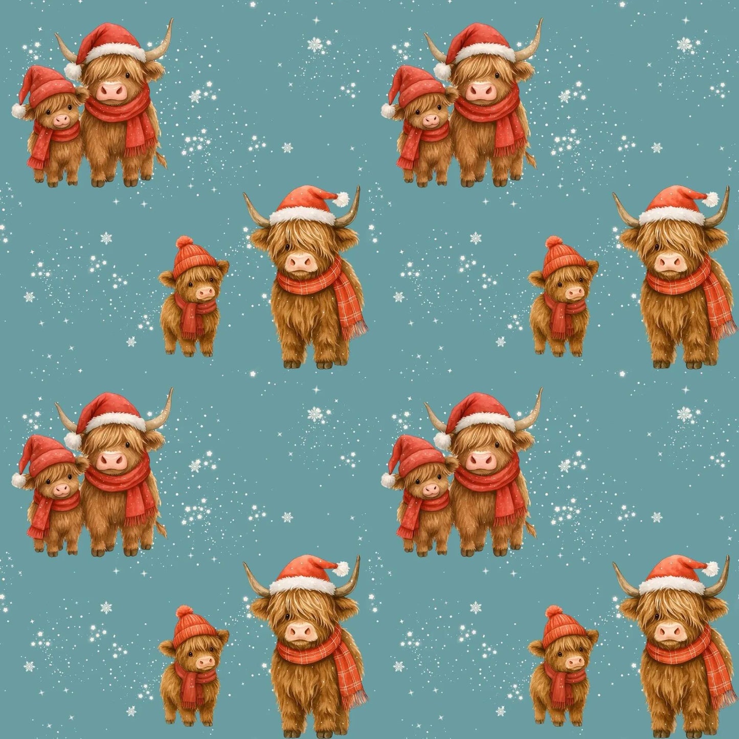 „French Terry Meterware mit Highland Rind – perfekt fuer Pullover & Pumphosen“