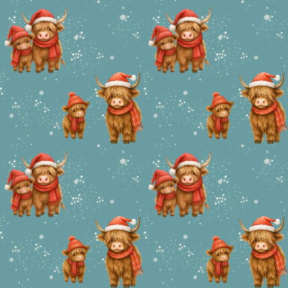 „French Terry Meterware mit Highland Rind – perfekt fuer Pullover & Pumphosen“