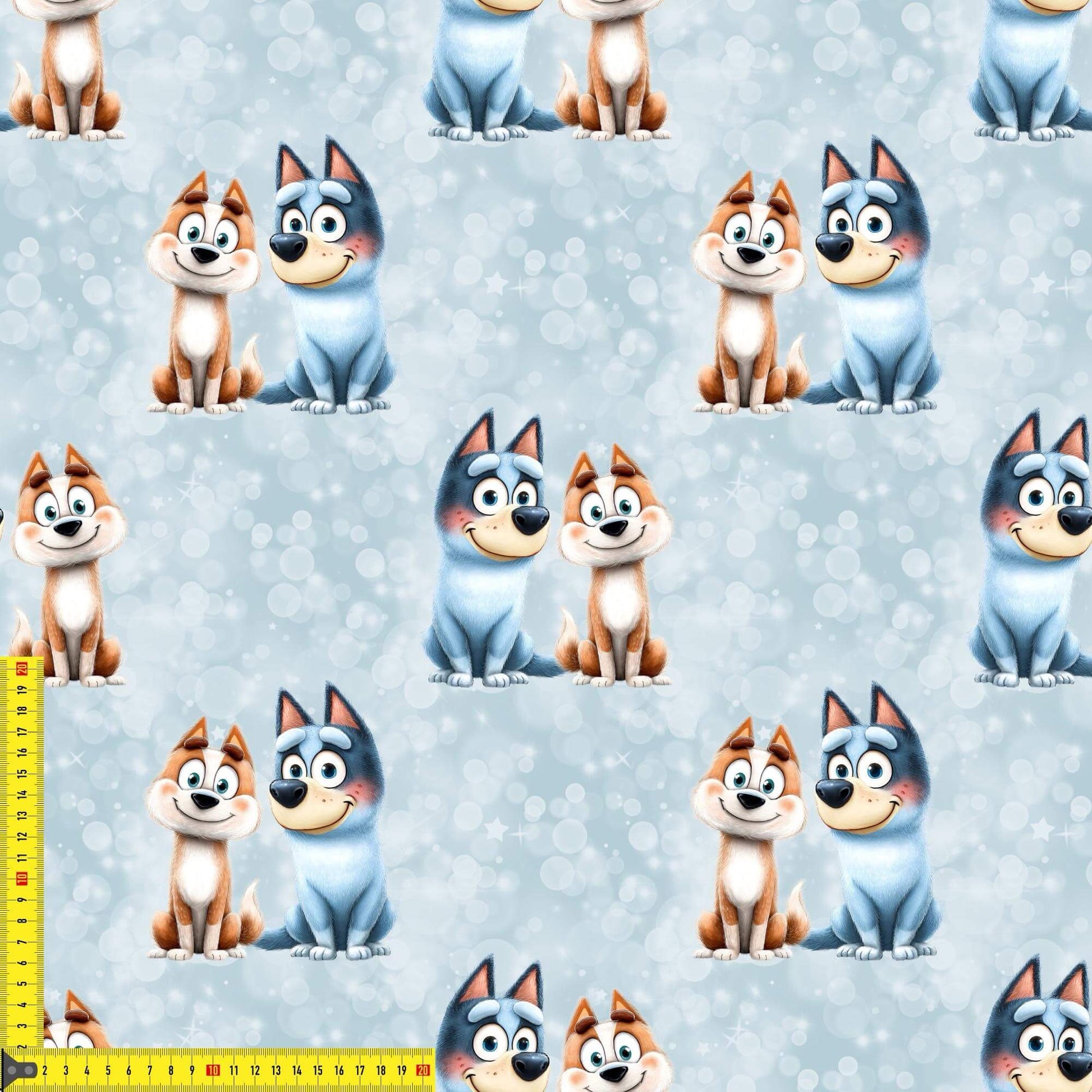 „French Terry Meterware mit Hundepaar – perfekt für Pullover & Pumphosen“