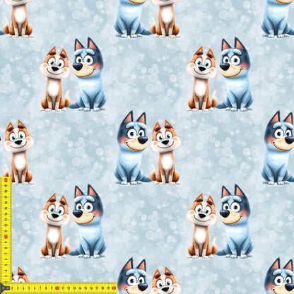 „French Terry Meterware mit Hundepaar – perfekt für Pullover & Pumphosen“