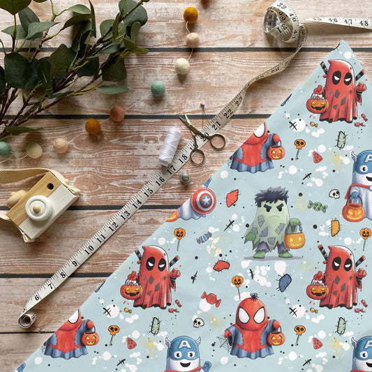 OEKO-TEX 100 zertifizierter French Terry mit Halloween-Design für kreative Kinderprojekte