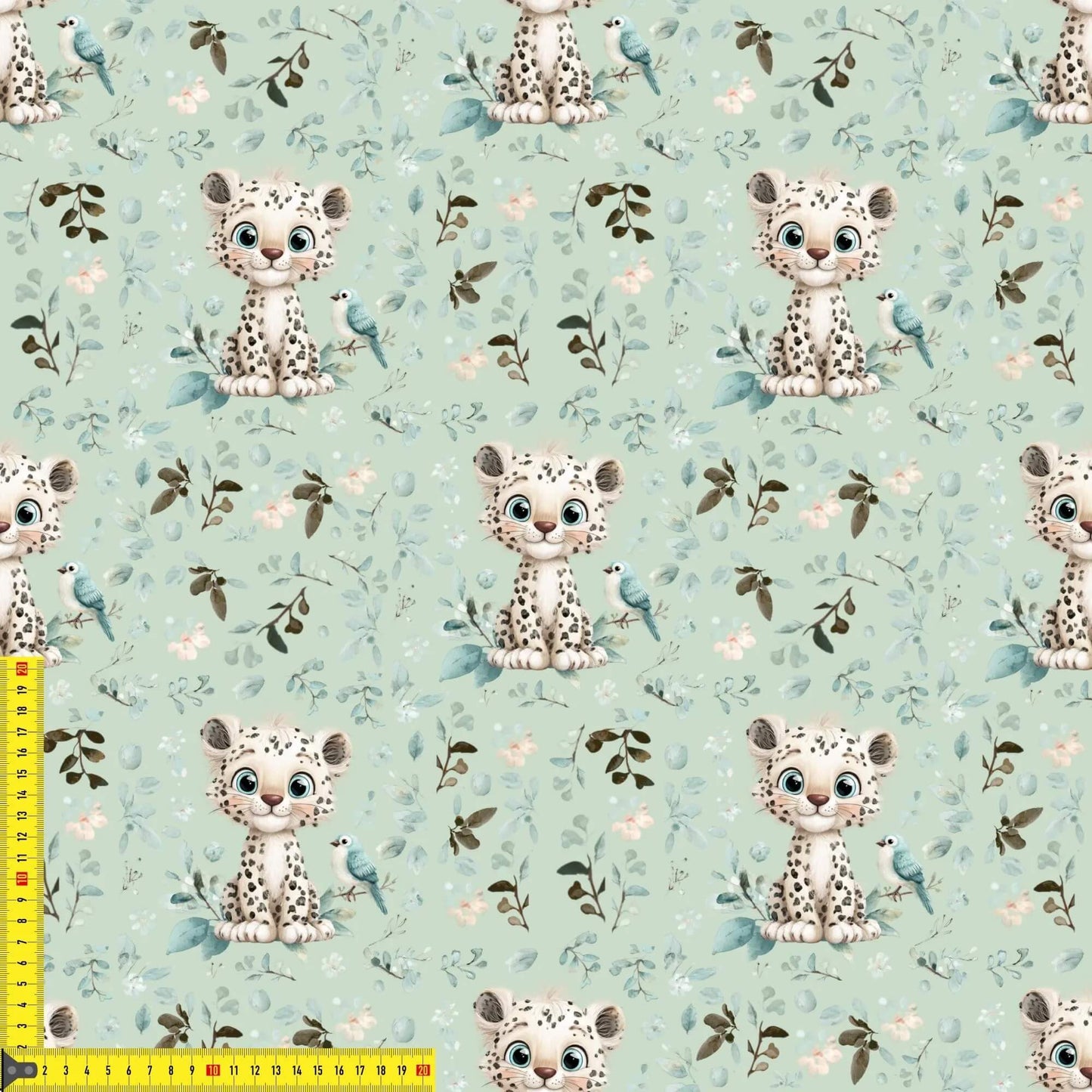 OEKO-TEX 100 Baumwollstoff mit süßem Leopardmotiv