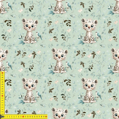 OEKO-TEX 100 Baumwollstoff mit süßem Leopardmotiv