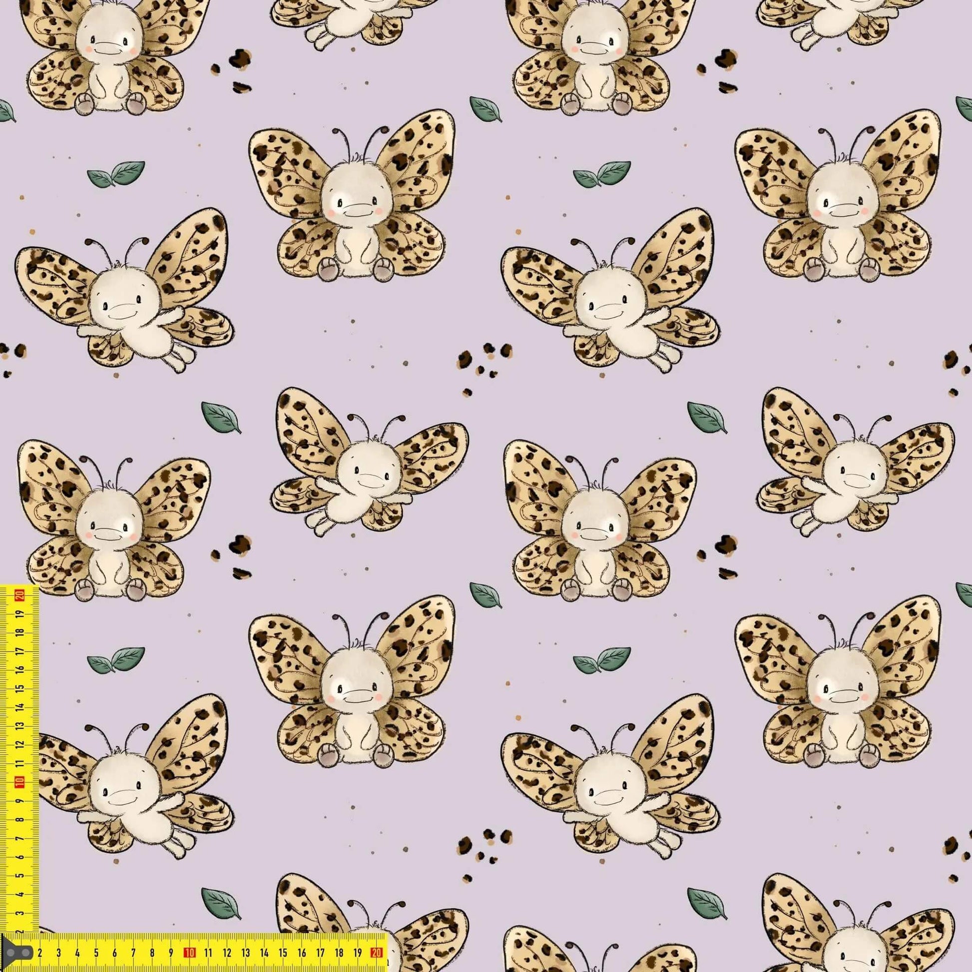 OEKO‑TEX 100 Baumwollstoff mit Schmetterlings‑Illustrationen