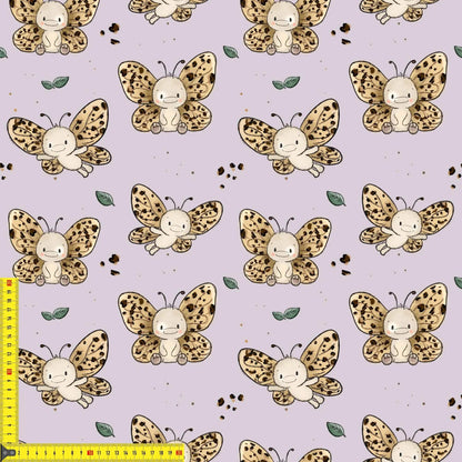 OEKO‑TEX 100 Baumwollstoff mit Schmetterlings‑Illustrationen
