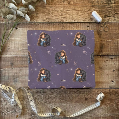 French Terry Baumwollstoff Schlafendes Einhorn Design OEKO-TEX zertifiziert