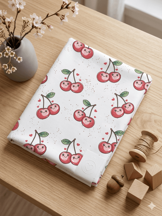 French Terry Kirschen Kinderstoff OEKO TEX 100 weich Meterware
