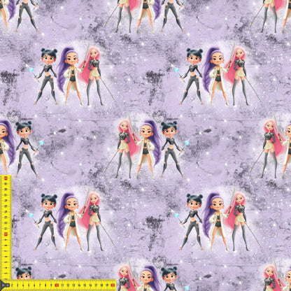 Detailansicht Dämon Hunter Stoff für kraftvolle und kreative Nähideen