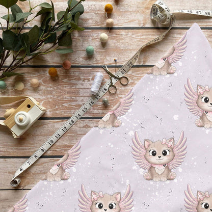 Feenkatze Stoff Meterware Kinderstoffe Babystoffe lila
