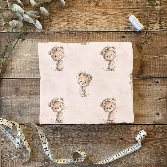 Kinderstoff süßer Bär Stoff Meterware Jersey Baby Stoff

