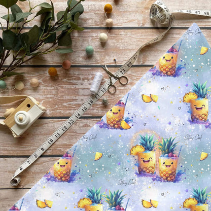 Ananas Stoff Kinderstoff Tropical Vibes Sommer OEKO TEX
