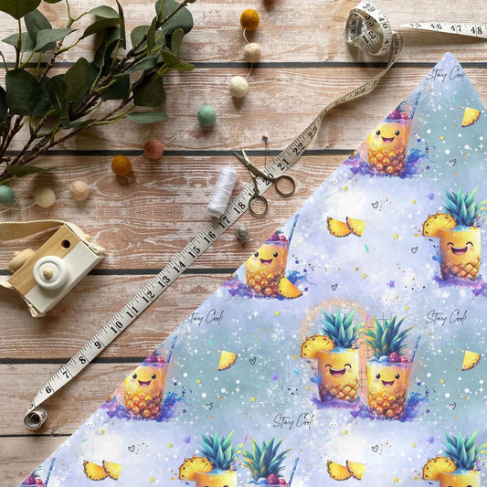 Ananas Stoff Kinderstoff Tropical Vibes Sommer OEKO TEX
