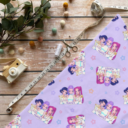 Stoff Meterware K Popband lila Jersey Kinderstoff
