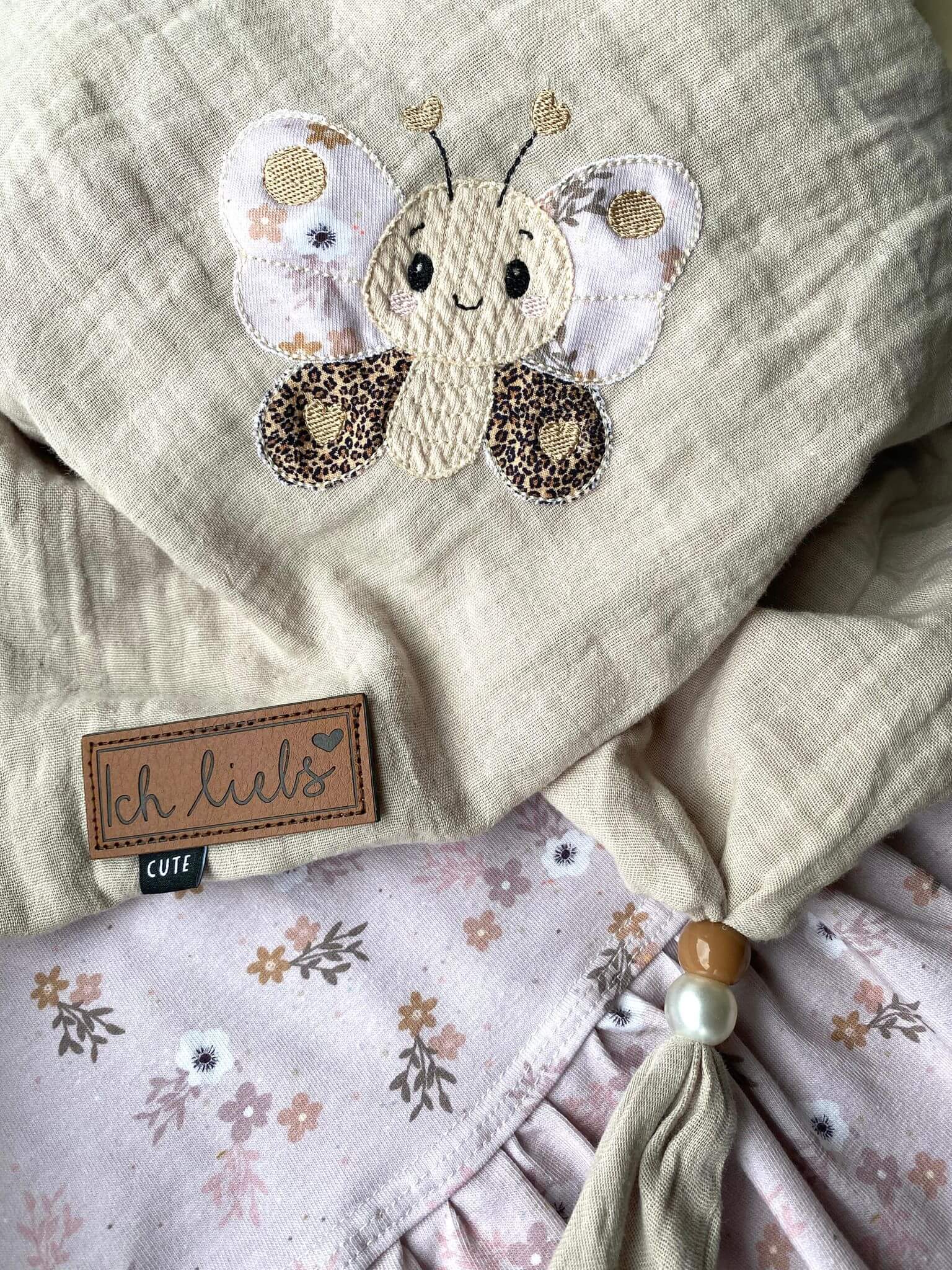 Stickdatei Schmetterling Applikation Kinderkleidung Boho Stil
