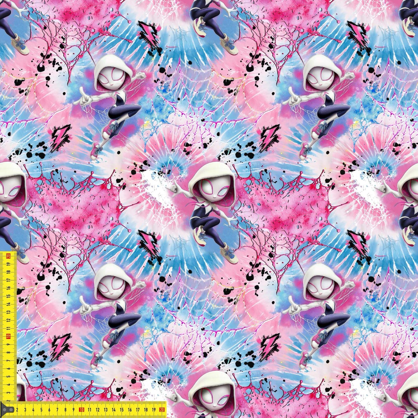 Girls Hero Splash Kinderstoff auf Jersey – Superheldin‑Motiv OEKO‑TEX 100
