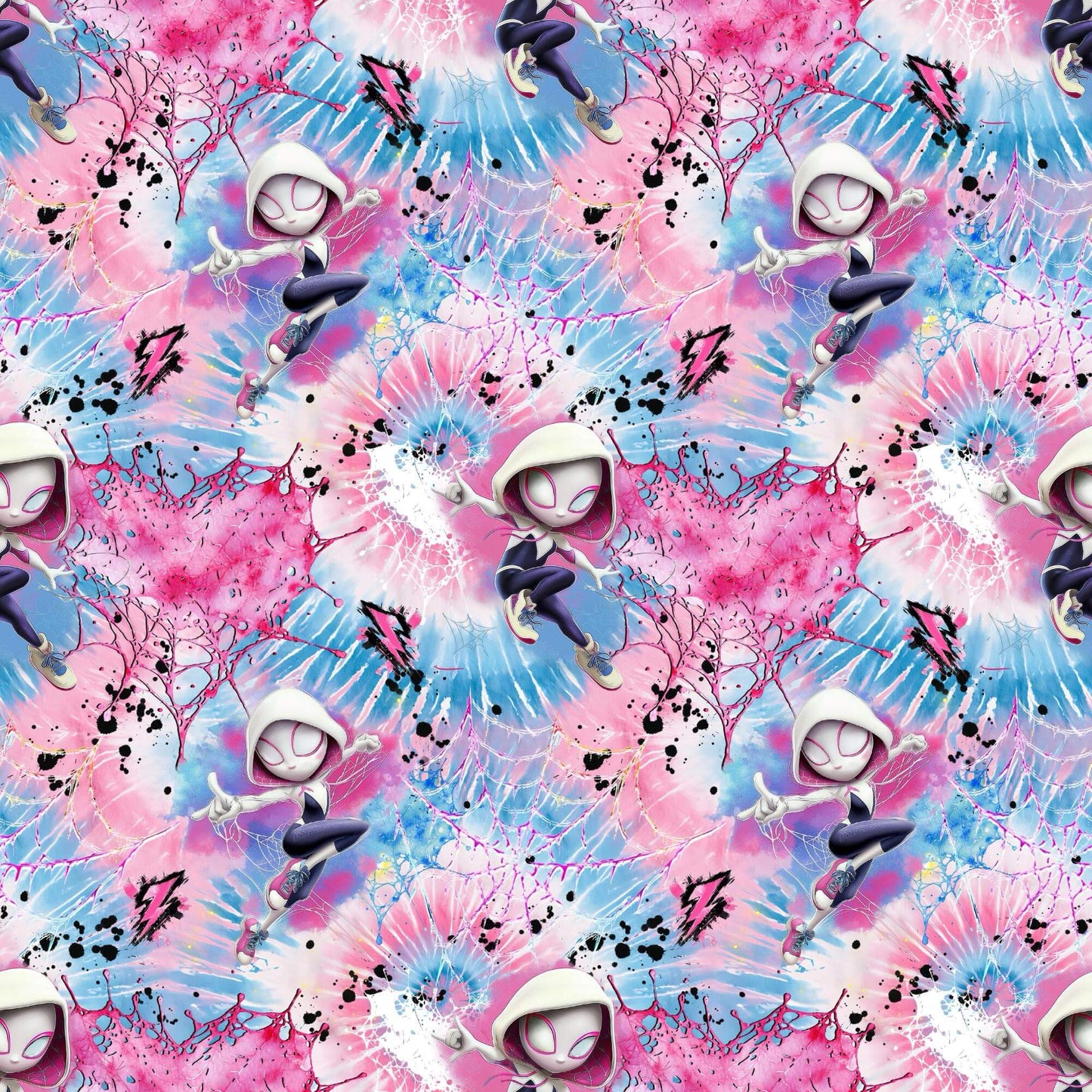 Girls Hero Splash Musselin – leichter Stoff für Kinderkleidung im Power‑Look
