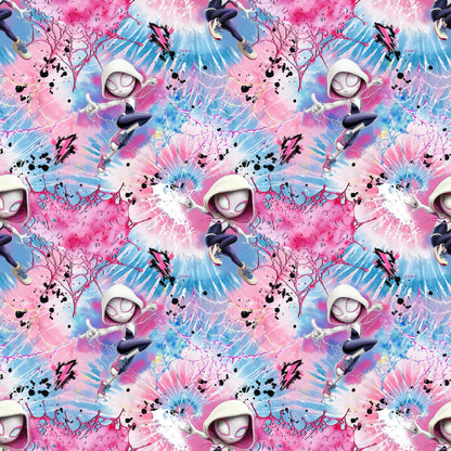 Girls Hero Splash Musselin – leichter Stoff für Kinderkleidung im Power‑Look
