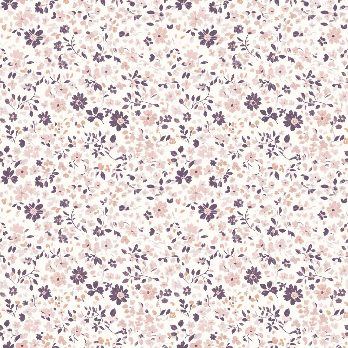 Floraler Kinderstoff Lila – zarter Blümchen Stoff als Meterware
