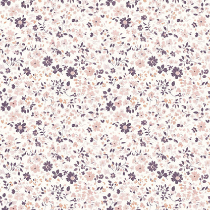 Floraler Kinderstoff Lila – zarter Blümchen Stoff als Meterware
