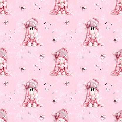 Pink Boo Stoffdetail mit Maßband Nahaufnahme