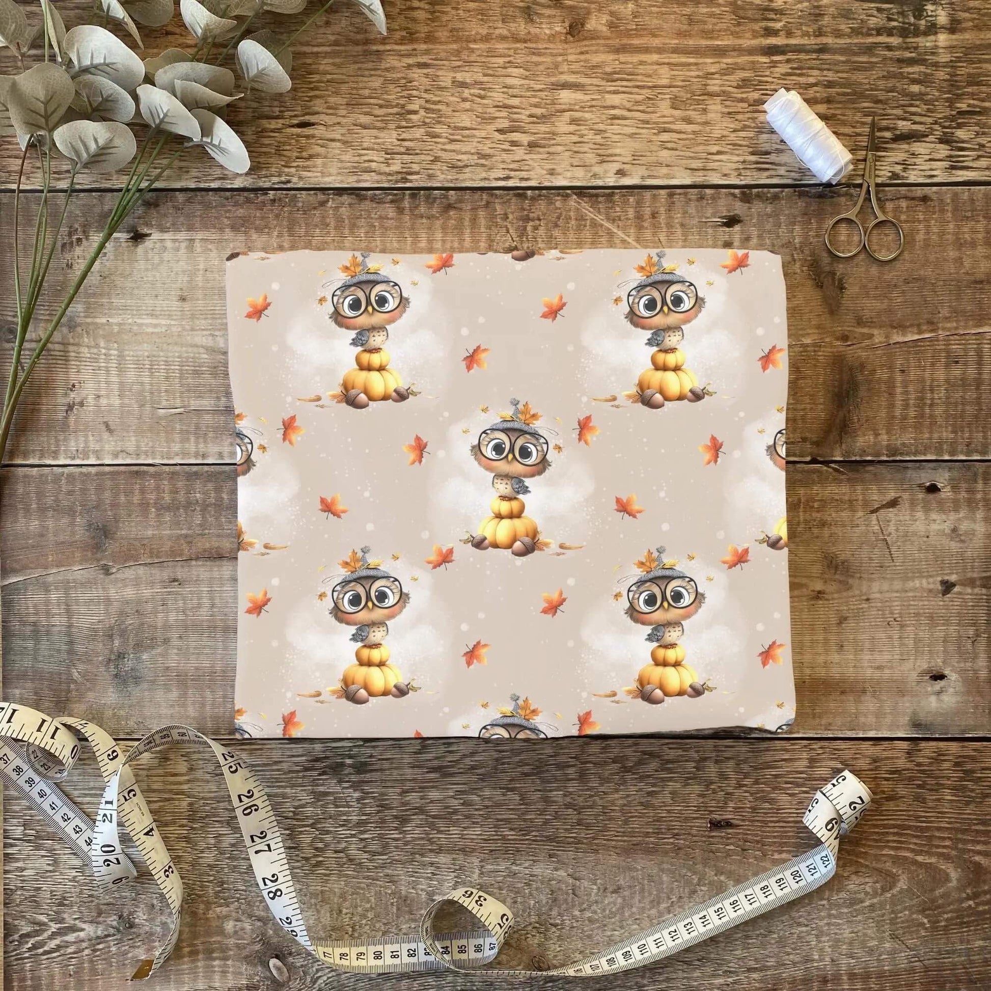 Jersey Kinderstoff mit Eulenmotiv – OEKO-TEX zertifiziert & liebevoll illustriert“