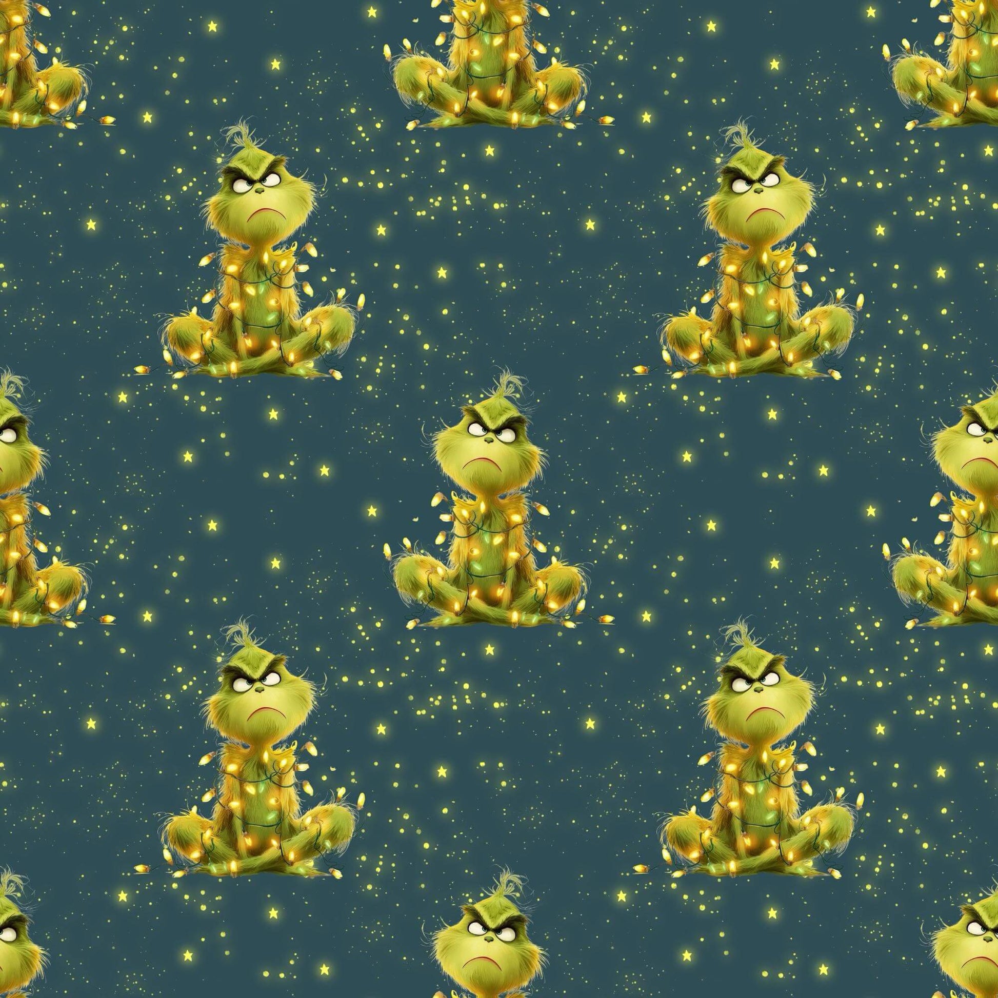 Baumwollstoff mit dunklem Hintergrund & leuchtenden Details – Meterware für kreative Nähideen