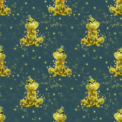 Baumwollstoff mit dunklem Hintergrund & leuchtenden Details – Meterware für kreative Nähideen